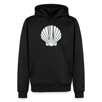 Geometrische Muschelkunst - Männer Premium Bio Hoodie - Schwarz - Vorne - Nico (187cm)