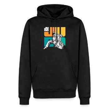 Entraînement au combat au sol en judo arts martiaux - Sweat à capuche Premium bio Homme - noir - Devant - Nico (187cm)