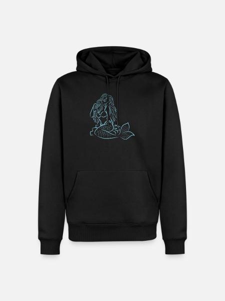 Meerjungfrau - Männer Premium Bio Hoodie - Schwarz
