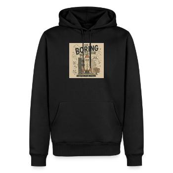 La fusée ennuyée - Sweat à capuche Premium bio Homme - noir - Devant - Nico (187cm)