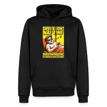Operation Naptime – Lustiger Schlaf-Fan - Männer Premium Bio Hoodie - Schwarz - Vorne - Nico (187cm)