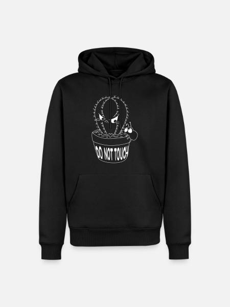 Kaktusfreund Nicht Anfassen - Männer Premium Bio Hoodie - Schwarz