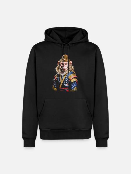 Samurai-Affe - Männer Premium Bio Hoodie - Schwarz