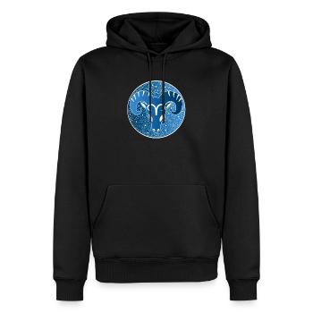 Tierkreiszeichen: Widder - Männer Premium Bio Hoodie - Schwarz - Vorne - Nico (187cm)