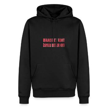 Kölner Dialekt: Maach et joot ävver nit zo off - Männer Premium Bio Hoodie - Schwarz - Vorne - Nico (187cm)