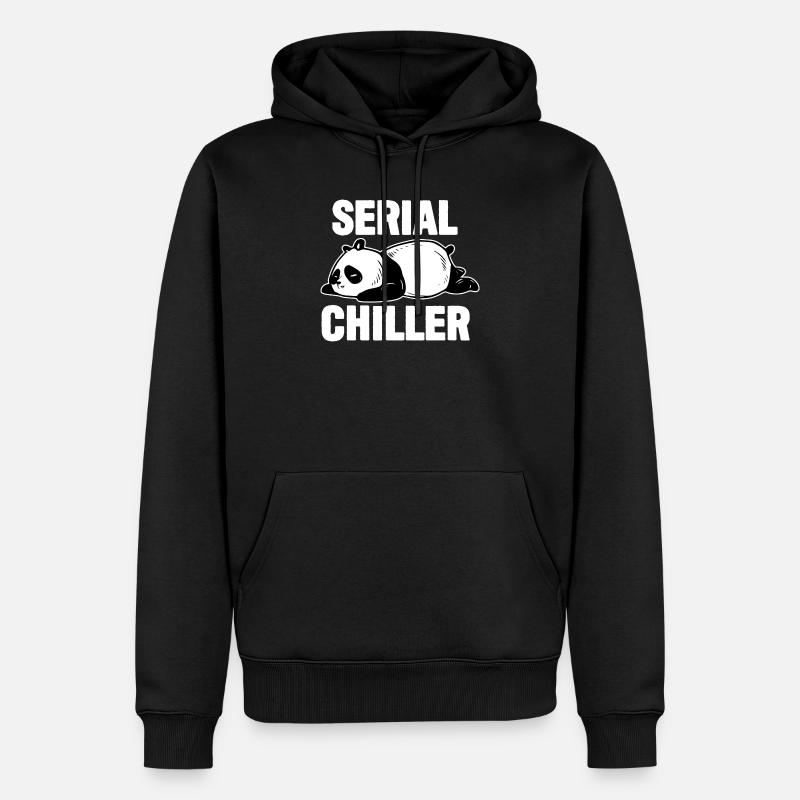 Panda Funny - Refroidisseur en série - Sweat à capuche Premium bio Homme - noir