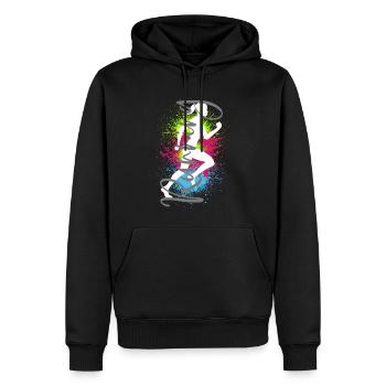 Course à pied Sports Jogger Femme Course Jogging Course à pied - Sweat à capuche Premium bio Homme - noir - Devant - Nico (187cm)