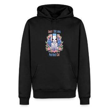 Sweet Blooms Purrfect Cat - Sweat à capuche Premium bio Homme - noir - Devant - Nico (187cm)