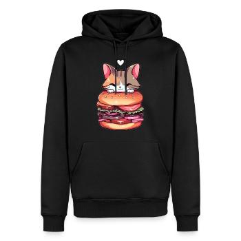 Amateur de hamburgers assorti mignon Saint-Valentin - Sweat à capuche Premium bio Homme - noir - Devant - Nico (187cm)