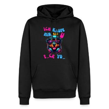 Rottweiler "Fuck You" - Männer Premium Bio Hoodie - Schwarz - Vorne - Nico (187cm)