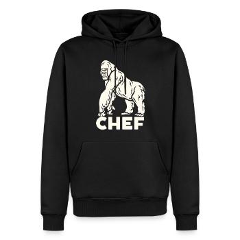 Gorille le Chef - Sweat à capuche Premium bio Homme - noir - Devant - Nico (187cm)