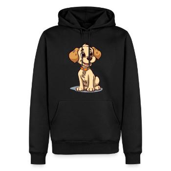 Cute dog design for dog owners - Men’s Premium Organic Hoodie - black - Front - Nico (187cm)