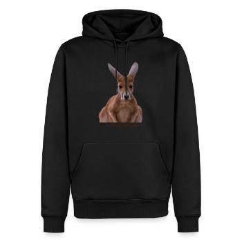 Kangoroo mit Text Jumpstyle - Männer Premium Bio Hoodie - Schwarz - Vorne - Nico (187cm)