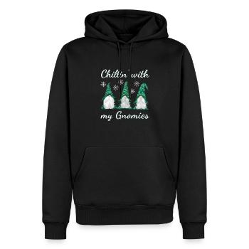 Chillin avec mes gnomies - Gnomes de Noël - Sweat à capuche Premium bio Homme - noir - Devant - Nico (187cm)