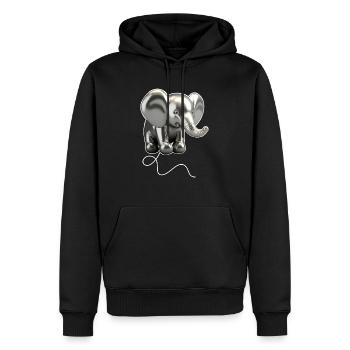 Ballon Eléphant - Argent - Sweat à capuche Premium bio Homme - noir - Devant - Nico (187cm)