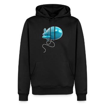 Airplane Balloon - Blue - Men’s Premium Organic Hoodie - black - Front - Nico (187cm)
