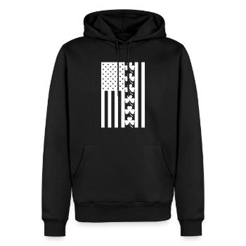 Drapeau américain de la Saint-Patrick - Sweat à capuche Premium bio Homme - noir - Devant - Nico (187cm)
