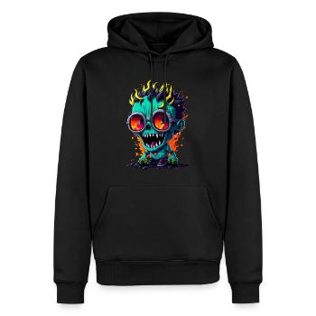 Bunter cooler Zombie - Männer Premium Bio Hoodie - Schwarz - Vorne - Nico (187cm)