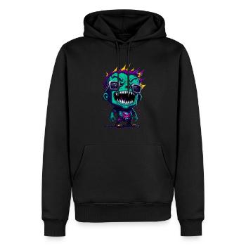 Bunter cooler Zombie - Männer Premium Bio Hoodie - Schwarz - Vorne - Nico (187cm)