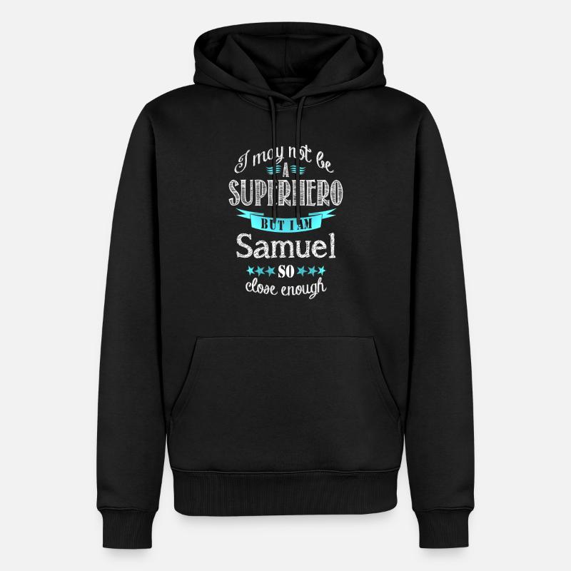 Samuel - Männer Premium Bio Hoodie - Schwarz