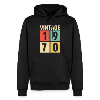 cadeau anniversaire homme amie femme original 1970 - Sweat à capuche Premium bio Homme - noir - Devant - Nico (187cm)