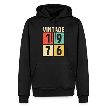 cadeau anniversaire homme amie femme original 1976 - Sweat à capuche Premium bio Homme - noir - Devant - Nico (187cm)