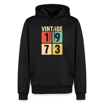 cadeau anniversaire homme amie femme original 1973 - Sweat à capuche Premium bio Homme - noir - Devant - Nico (187cm)