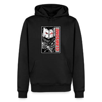 Clawsome Samurai Cat Bold Design For Anime Animal - Men’s Premium Organic Hoodie - black - Front - Nico (187cm)