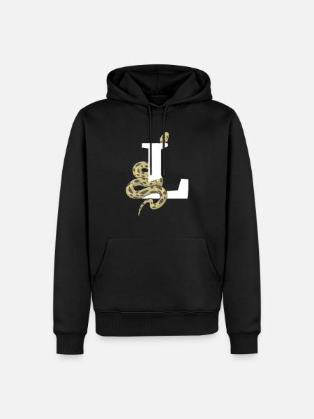 Letter l snake - Men’s Premium Organic Hoodie - black
