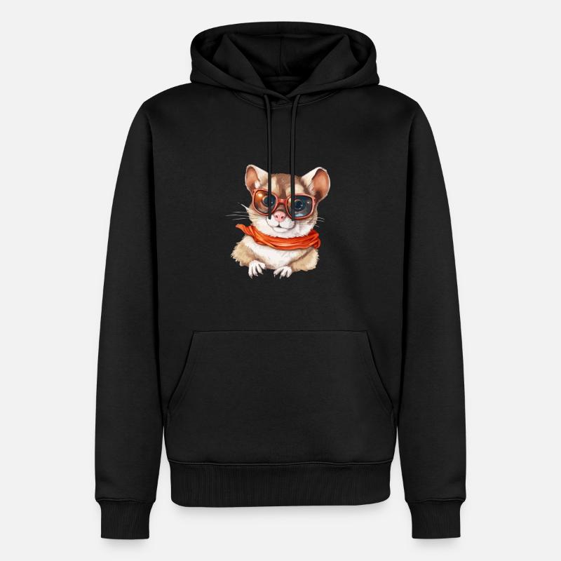 Lilo l'écureuil à lunettes - Sweat à capuche Premium bio Homme - noir