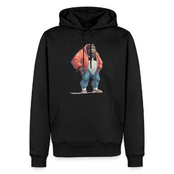 Streetart Gorilla Urban Rap Street Affe - Männer Premium Bio Hoodie - Schwarz - Vorne - Nico (187cm)