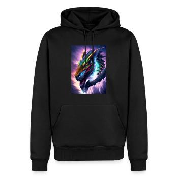 Dragon - Sweat à capuche Premium bio Homme - noir - Devant - Nico (187cm)