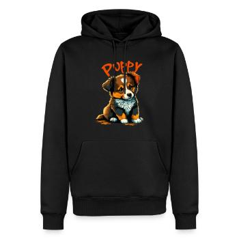 Puppy 1 Hundewelpe - Männer Premium Bio Hoodie - Schwarz - Vorne - Nico (187cm)