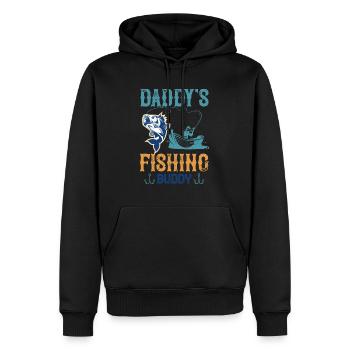 daddy's fishing buddy 01 - Männer Premium Bio Hoodie - Schwarz - Vorne - Nico (187cm)