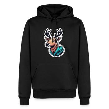 Rentier Weihnachten Illustration - Männer Premium Bio Hoodie - Schwarz - Vorne - Nico (187cm)