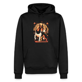 Jack Russel minimalistisch - Männer Premium Bio Hoodie - Schwarz - Vorne - Nico (187cm)