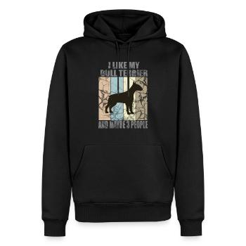 ICH MAG MEINEN BULLTERRIER - Männer Premium Bio Hoodie - Schwarz - Vorne - Nico (187cm)
