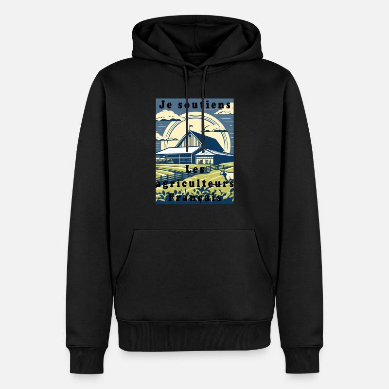 Soutien aux agriculteurs #8 - Sweat à capuche Premium bio Homme - noir