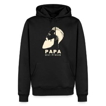 Daddy Sting 3 - Men’s Premium Organic Hoodie - black - Front - Nico (187cm)