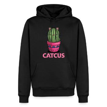 Catcus Katze und Kaktus mexikanischer Kaktus - Männer Premium Bio Hoodie - Schwarz - Vorne - Nico (187cm)