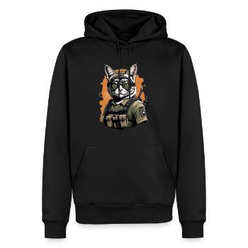 Chat Airsoft Chat Chat Jouant Airsoft Cadeau Militaire - Sweat à capuche Premium bio Homme - noir - Devant - Nico (187cm)