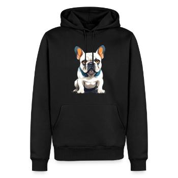 Bouledogue français Vector Art Illustration en couleur - Sweat à capuche Premium bio Homme - noir - Devant - Nico (187cm)