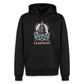 Elbcoast Sailors Tattoo - Männer Premium Bio Hoodie - Schwarz - Vorne - Nico (187cm)
