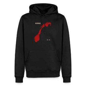 Norge Norwegen Dr Maps red - Männer Premium Bio Hoodie - Schwarz - Vorne - Nico (187cm)