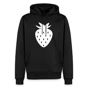 Icône de l’icône de la fraise - Sweat à capuche Premium bio Homme - noir - Devant - Nico (187cm)