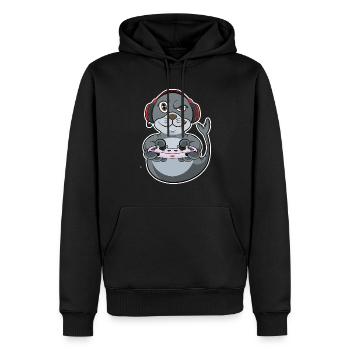 Sceau avec contrôleur de jeu I Funny Gaming I Gamer - Sweat à capuche Premium bio Homme - noir - Devant - Nico (187cm)