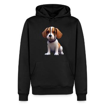 Beagle Hund - Beagle - Männer Premium Bio Hoodie - Schwarz - Vorne - Nico (187cm)