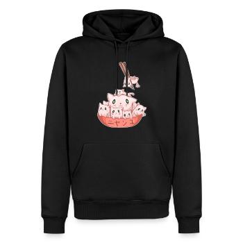 Ramen Kawaii Katze Anime Otaku Japanische Nudeln - Männer Premium Bio Hoodie - Schwarz - Vorne - Nico (187cm)