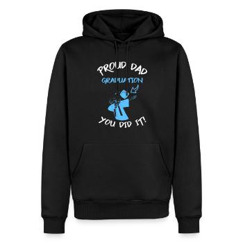Fier père diplômé vous l’avez fait - Sweat à capuche Premium bio Homme - noir - Devant - Nico (187cm)