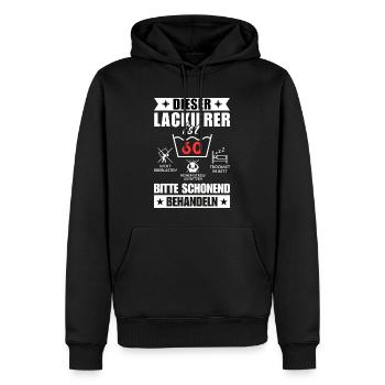Dieser Lackierer ist 60. Schonend behandeln - Männer Premium Bio Hoodie - Schwarz - Vorne - Nico (187cm)